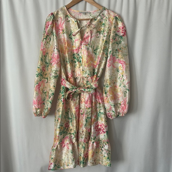 julia jordan Dresses & Skirts - Julia Jordan NWT Floral V-neck Ruffle Hem Long Sleeve Dress **Size 8**🌸🌸